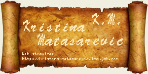 Kristina Matasarević vizit kartica